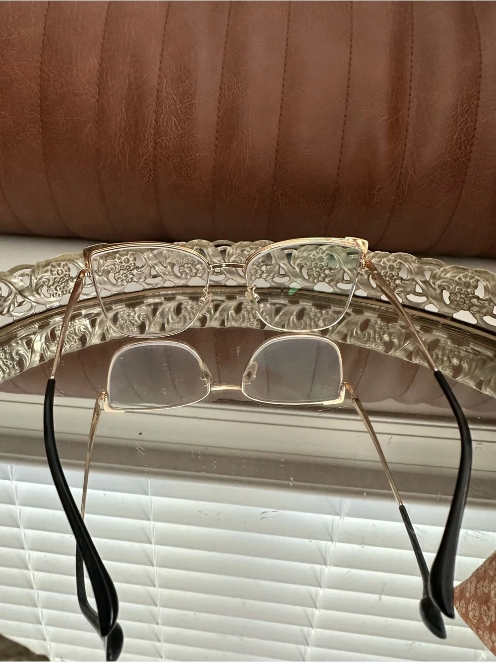Gold Cat-Eye Women's Eyeglasses - Stylish Metal Frame